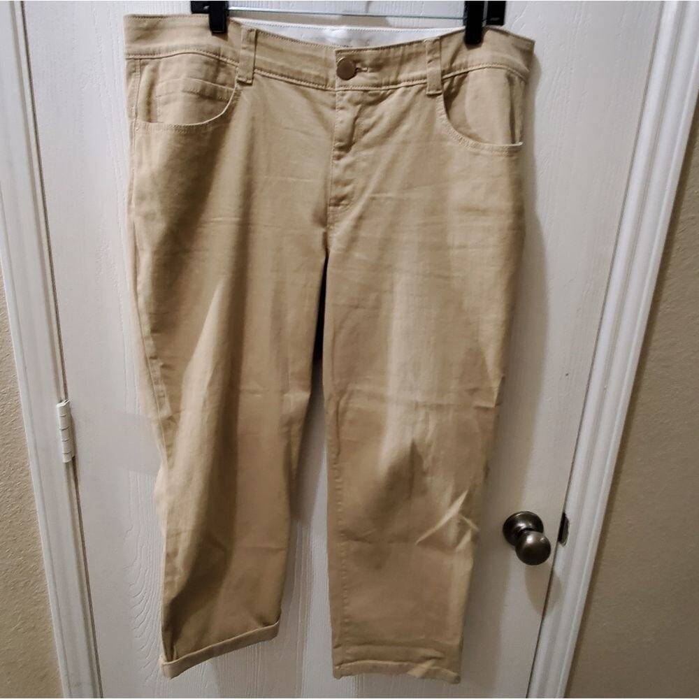 Vintage X America khaki cropped stretch jeans plus size 18W‎